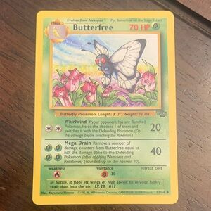 Pokemon Butterfree Card - Yellow and Green